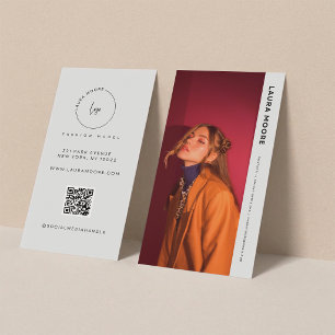 Trendy Custom Photo Modern Fashion Model Business Card