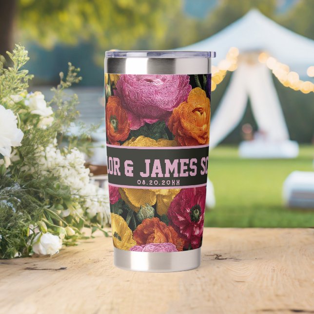 Trendy Custom Ranunculus Insulated Tumbler For Cou (Wedding)
