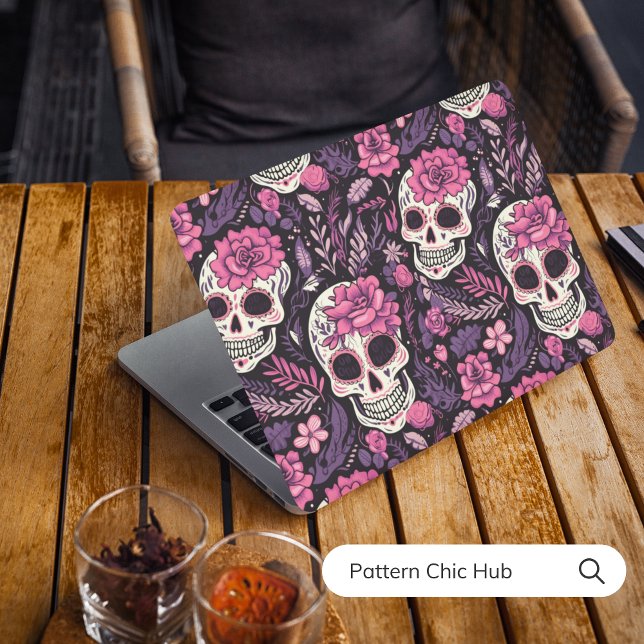 Trendy Custom Sugar Skull Cute Pattern Best Gift HP Laptop Skin (Creator Uploaded)