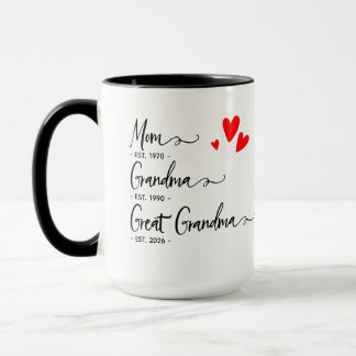Trendy Custom Year Mom Grandma Great Grandma Mug