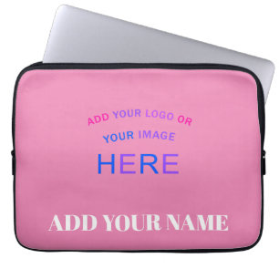 Trendy Customizable Personalized Trademark  Pink Laptop Sleeve