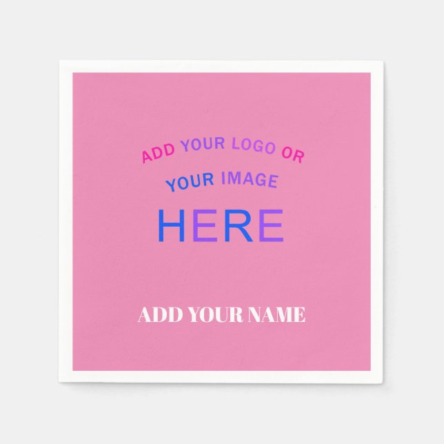 Trendy Customizable Personalized Trademark  Pink   Napkins (Front)