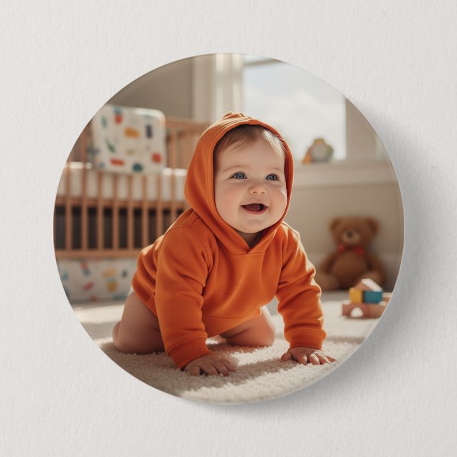 Trendy Customizable Picture Round Button for Brand (Front)