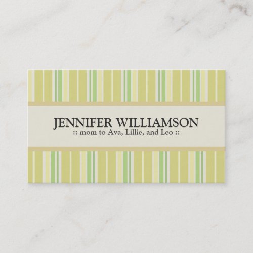 Trendy Customized Mommy Calling Cards Stripes : 02 Business Cards