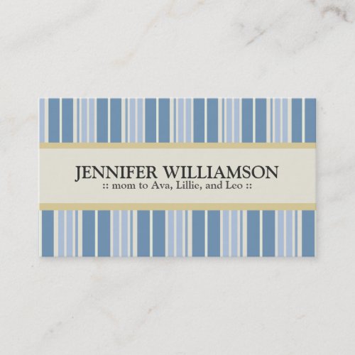 Trendy Customized Mommy Calling Cards Stripes : 05 Business Card Templates