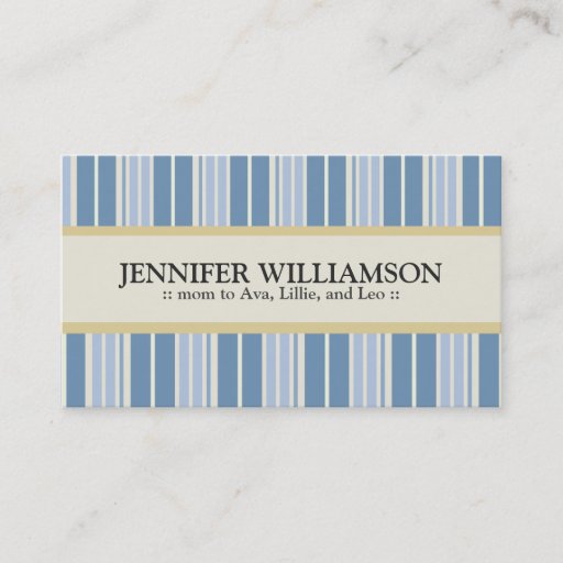 Customizable Trendy Customized Mommy Calling Cards Stripes : 05 Business Card Templates
