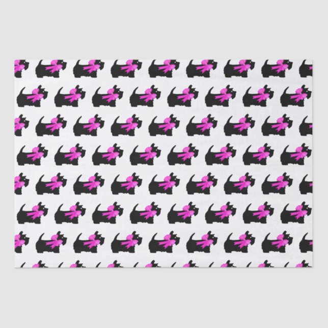 Trendy Cute Black Scottish Terrier Dog Christmas Tissue Paper (Front)