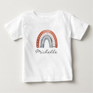 Trendy Cute Boho Watercolor Rainbow Personalized Baby T-Shirt