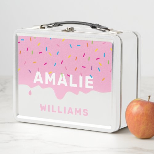 TRENDY cute confectionery frosting drip sprinkles  Metal Lunch Box