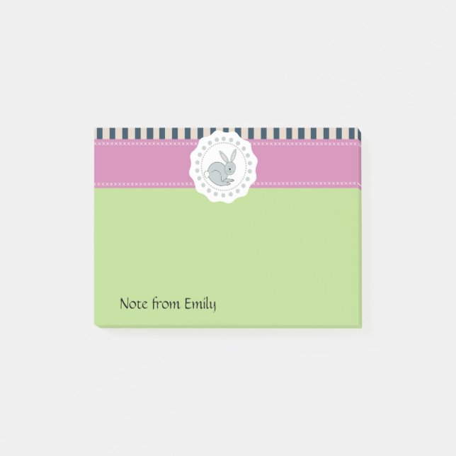 Trendy cute Easter cartoon funny bunny Post-it Notes (Front)
