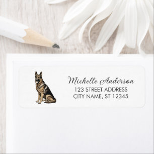 Trendy Cute German Shepherd Dog Return Address Label