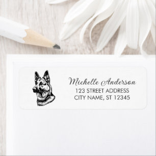 Trendy Cute German Shepherd Dog Return Address Label