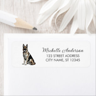 Trendy Cute German Shepherd Dog Return Address Label