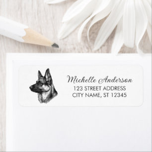 Trendy Cute German Shepherd Dog Return Address Label