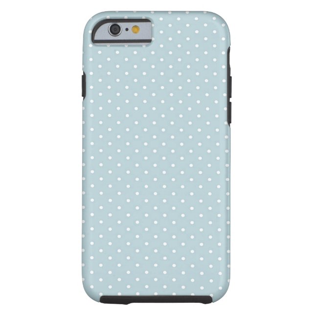 Trendy Cute Girly Blue White Polka Dots Pattern Case-Mate iPhone Case (Back)