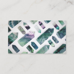 Trendy Cute Green Fluorite Crystal Stone Pattern Business Card
