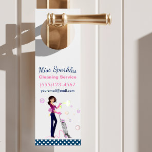 Trendy Cute Housecleaning Maid Door Hanger