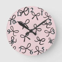 Trendy Cute Little Black Bows Pink