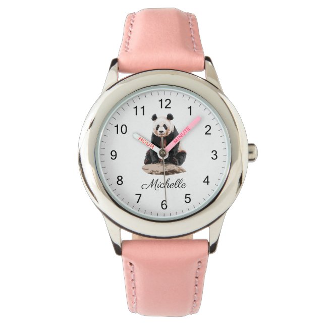 Trendy Cute Panda Bear Personalized  Watch (Front)