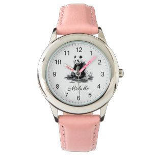 Trendy Cute Panda Bear Personalized Watch