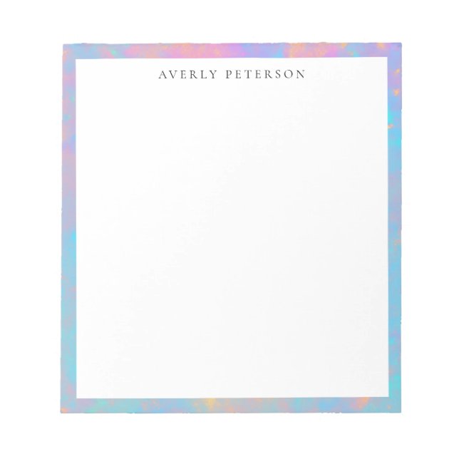 Trendy Cute Pastel Abstract Border Custom Notepad (Front)