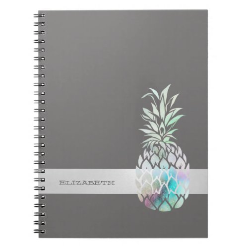 Trendy Cute  PineappleStripe  _Personalized  Notebook