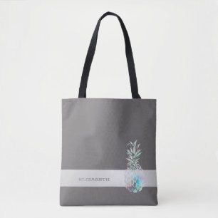 Trendy Cute Pineapple,Stripe -Personalized Tote Bag