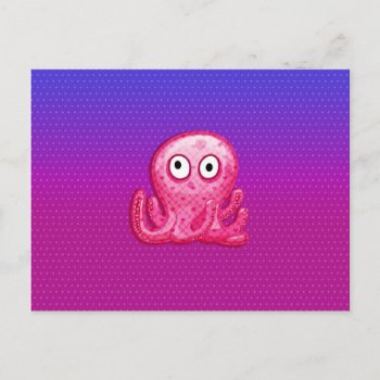 Trendy Cute Pink And Purple Octopus Postcard by EverWanted at Zazzle