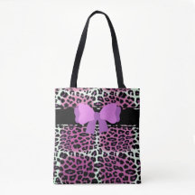 Trendy Cute Pink Black White Leopard Personalized