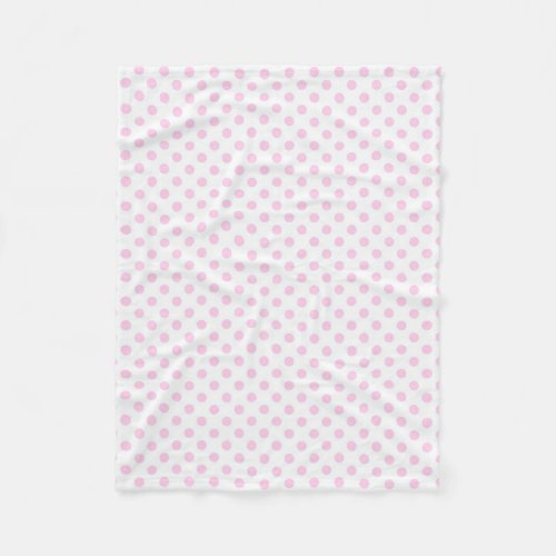 Trendy Cute Pink White Polka Dots Pattern Fleece Blanket