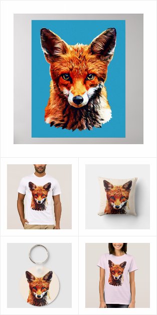 Trendy Cute Red Fox Head Collection