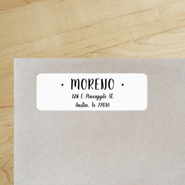 Trendy Cute Stylish Family Name Return Address Label ("Everyday is abundantly beautiful." 
Sincerely Best Wishes from Lucky Design World)