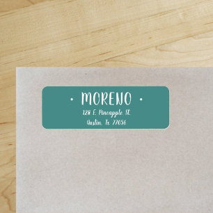 Trendy Cute Stylish   Teal  Return Address Label