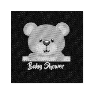 Trendy Cute Teddy Bear Boy Baby Shower Rubber Stamp