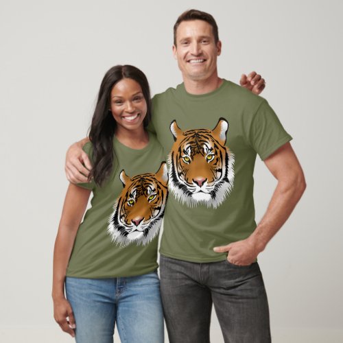 Trendy cute tiger print for him Graphic drawing T_Shirt