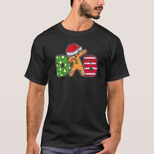 Trendy Dab Dabbing Gingerbread Dancing Merry Chris T-Shirt (Front)