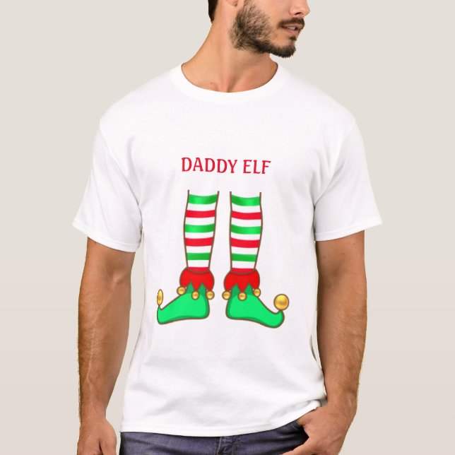Trendy Dad Elf Christmas T-Shirt (Front)