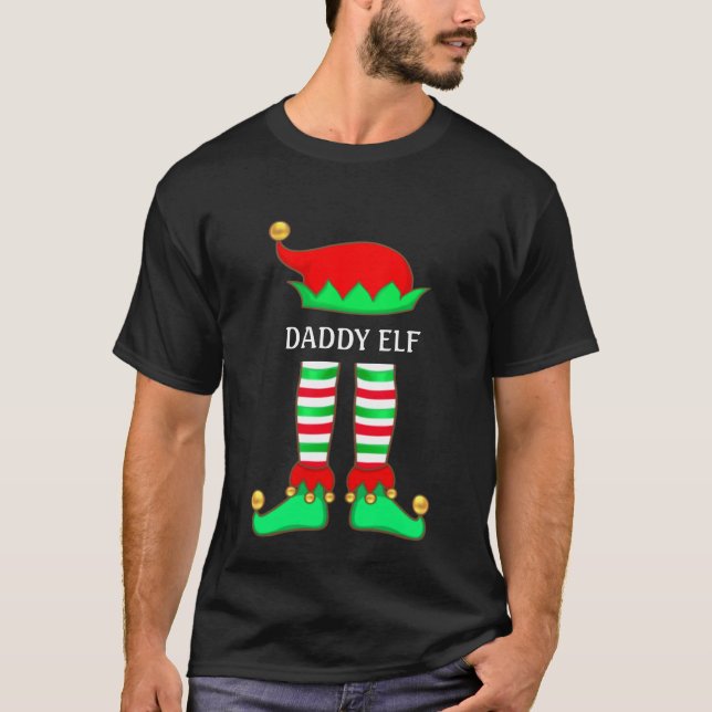 Trendy Daddy Elf Christmas T-Shirt (Front)