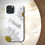 Trendy Daisies Black White Flowers Personalized Iphone 13 Pro Max Case at Zazzle