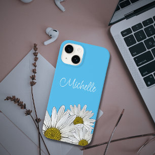 Trendy Daisies Floral Country Blue Case-Mate iPhone 14 Case