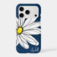 Trendy Daisy Floral Illustration Custom name