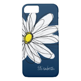 Trendy Daisy Floral Illustration Custom name iPhone 8/7 Case