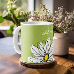 Trendy Daisy Floral Illustration - lime and yellow Coffee Mug<br><div class="desc">A zen and whimsical,  hipster piece of art. You can add a name,  monogram or other custom text. If you need to move the art around,  click on the customize button to make changes.</div>