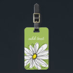 Trendy Daisy Floral Illustration - lime and yellow Luggage Tag<br><div class="desc">A zen and whimsical,  hipster piece of art. You can add a name,  monogram or other custom text. If you need to move the art around,  click on the customize button to make changes.</div>