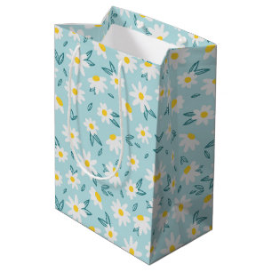 trendy daisy floral medium gift bag