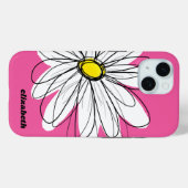 Trendy Daisy Flower with Name - pink yellow Case-Mate iPhone Case (Back (Horizontal))
