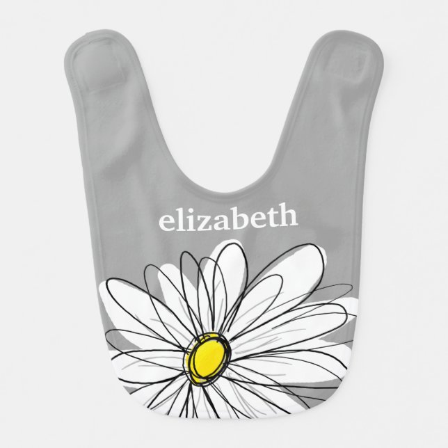 Trendy Daisy with gray and yellow Bib (Front)