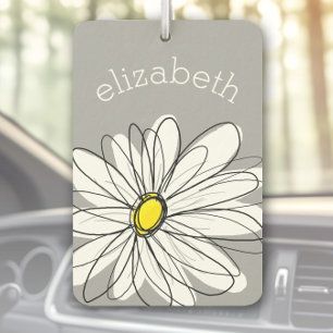 Trendy Daisy with gray and yellow Car Air Freshener