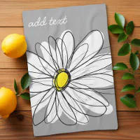 Personalized Farmhouse Kitchen Towels Custom Kitchen Towels with Daisy or  Monogram Gift