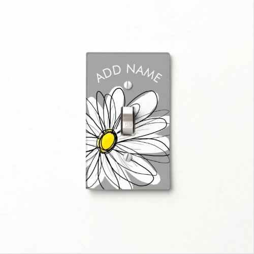 Trendy Daisy with gray and yellow Light Switch Cover